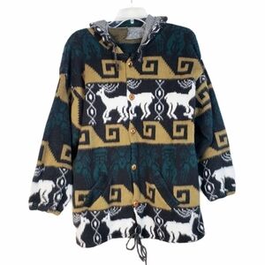 VTG fleece deer hooded jacket fall